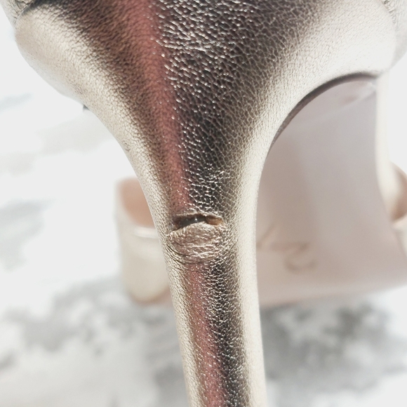 NEW Naturalizer 27 Edit Abilyn Wide Gold Leather Pointed Toe Heels H579 - Picture 12 of 16